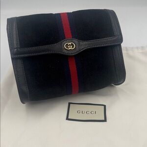 Vintage Gucci Suede Clutch with COA